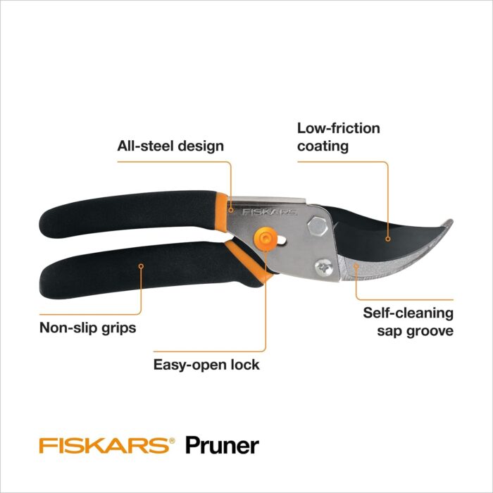 Fiskars Bypass Pruning Shears 5/8” Garden Clippers - Image 3