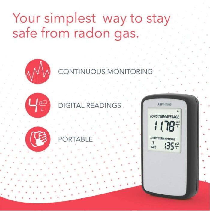 Airthings Corentium Home Radon Detector 223 Portable - Image 3