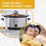 Crock-Pot 7 Quart Oval Manual Slow Cooker, Stainless Steel - Image 2